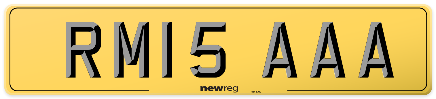RM15 AAA Rear Number Plate