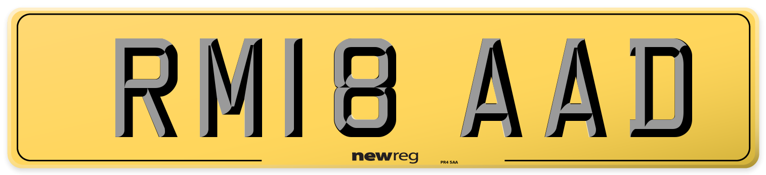 RM18 AAD Rear Number Plate