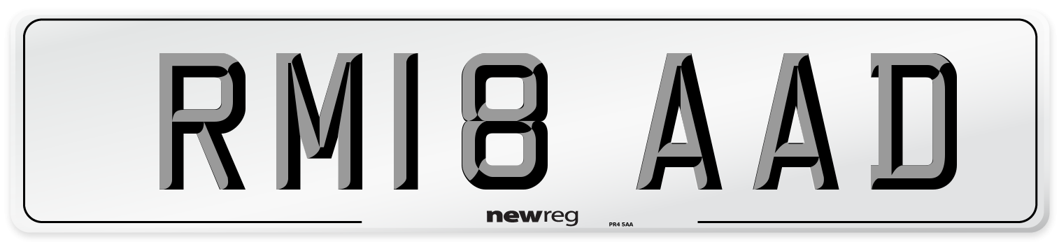 RM18 AAD Front Number Plate