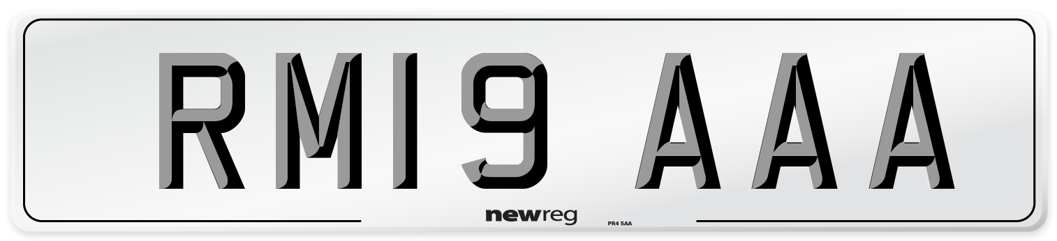 RM19 AAA Front Number Plate