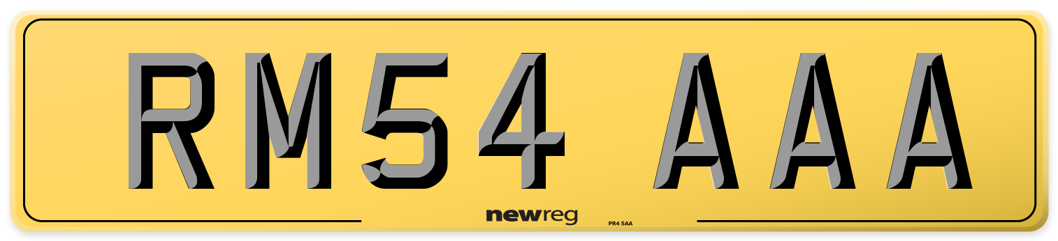 RM54 AAA Rear Number Plate