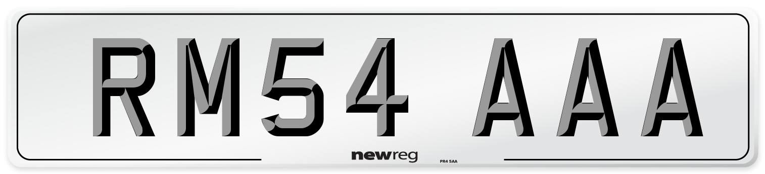 RM54 AAA Front Number Plate