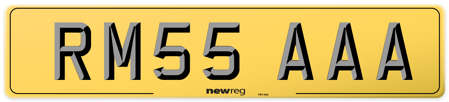 RM55 AAA Rear Number Plate