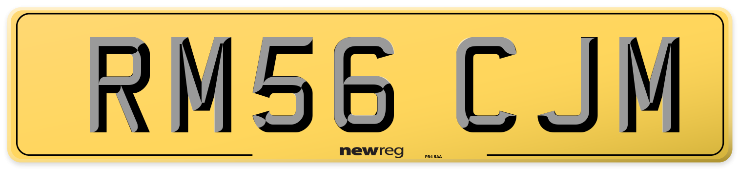 RM56 CJM Rear Number Plate