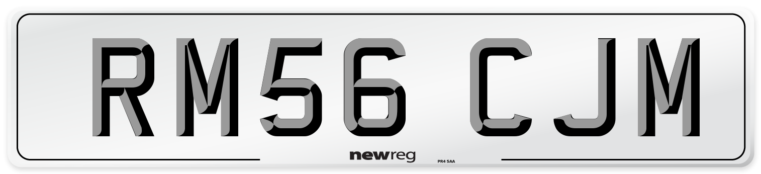 RM56 CJM Front Number Plate
