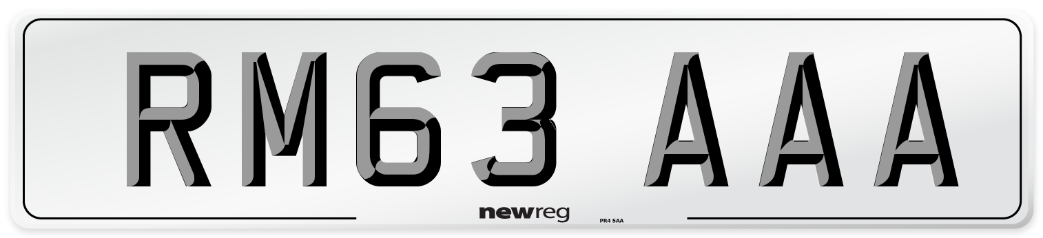 RM63 AAA Front Number Plate