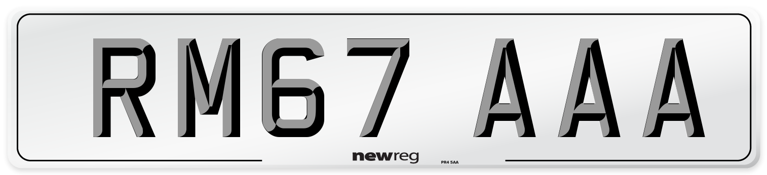 RM67 AAA Front Number Plate