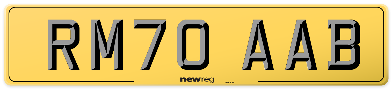 RM70 AAB Rear Number Plate