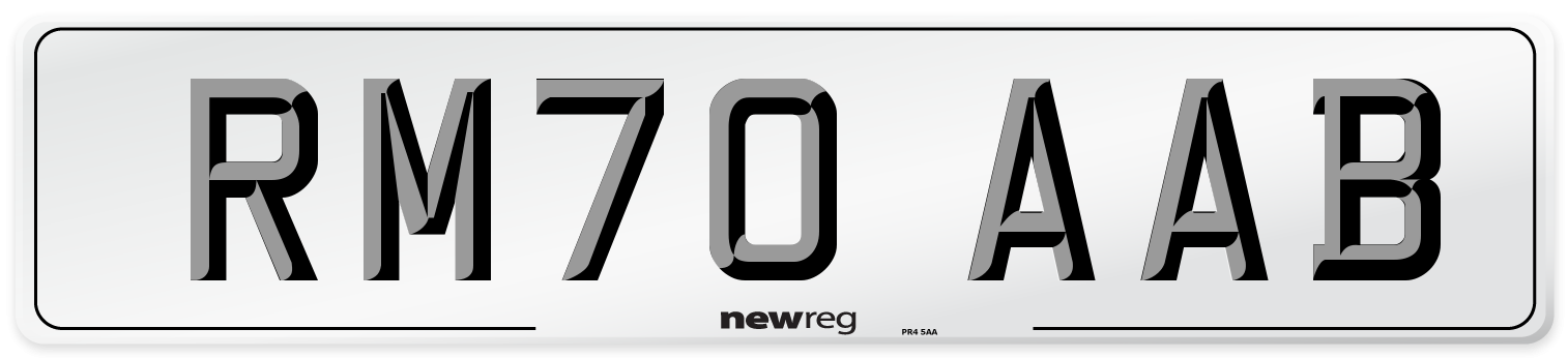 RM70 AAB Front Number Plate