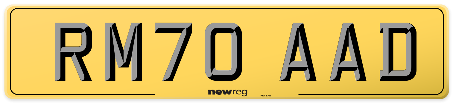 RM70 AAD Rear Number Plate