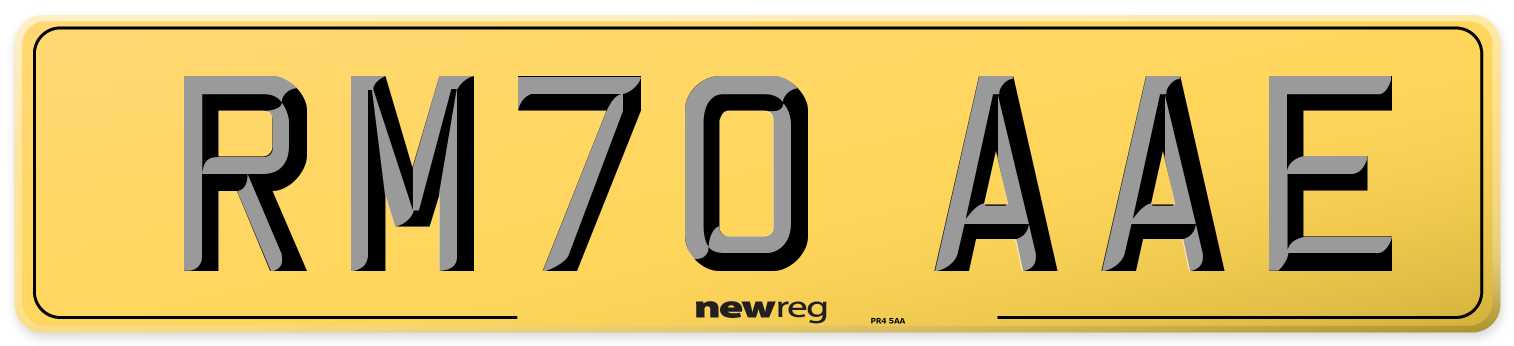 RM70 AAE Rear Number Plate
