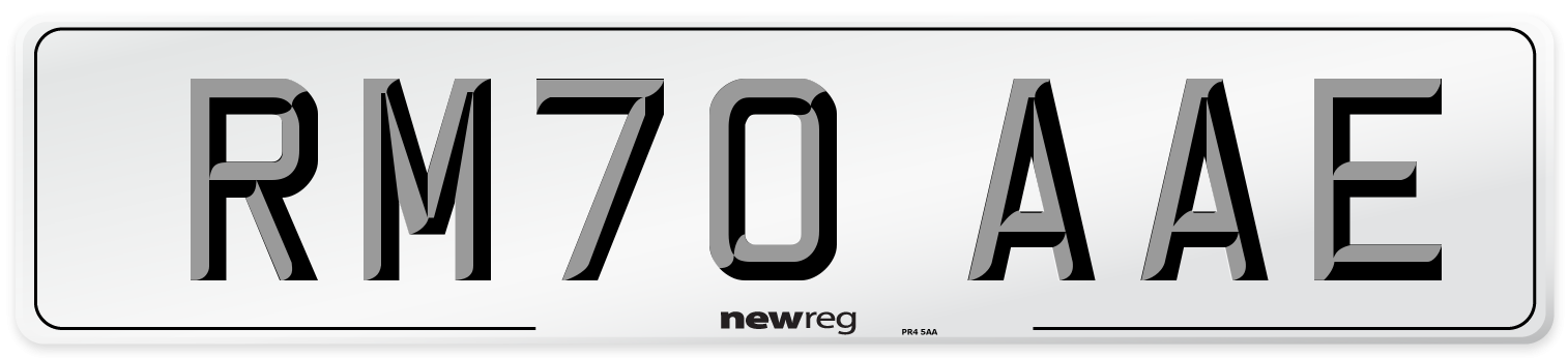 RM70 AAE Front Number Plate
