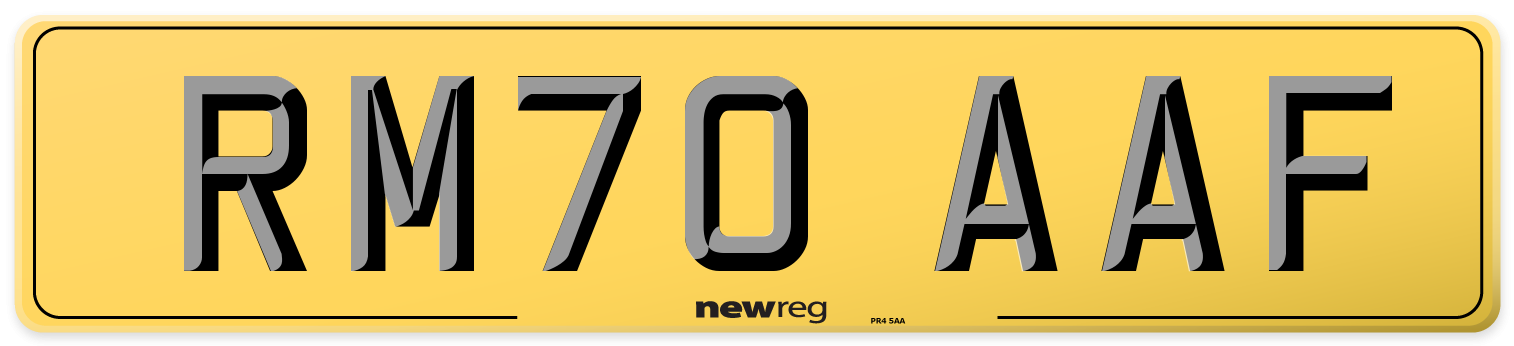 RM70 AAF Rear Number Plate