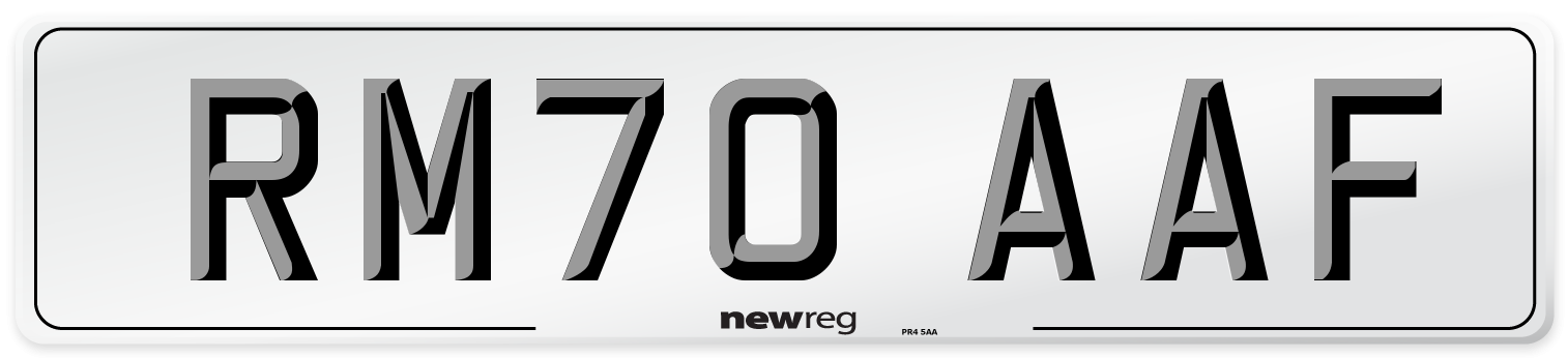 RM70 AAF Front Number Plate