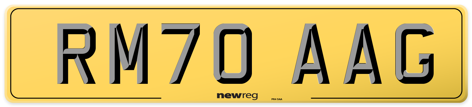 RM70 AAG Rear Number Plate