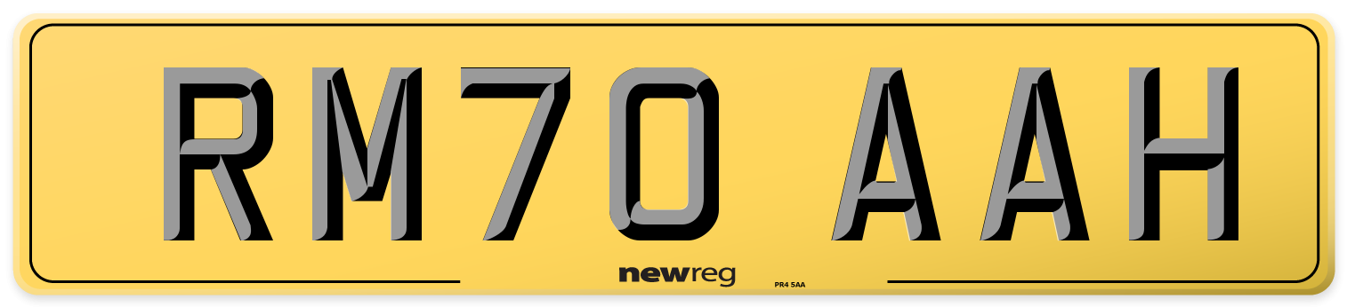 RM70 AAH Rear Number Plate
