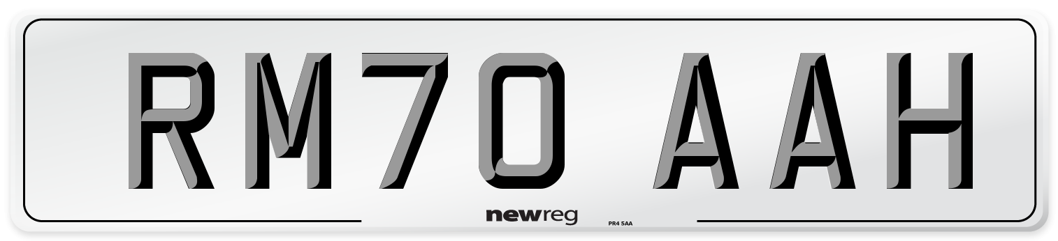 RM70 AAH Front Number Plate