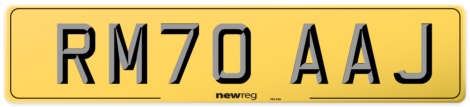 RM70 AAJ Rear Number Plate