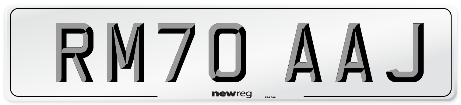 RM70 AAJ Front Number Plate