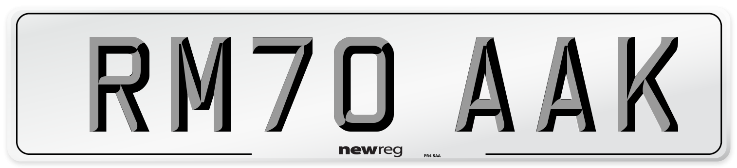 RM70 AAK Front Number Plate