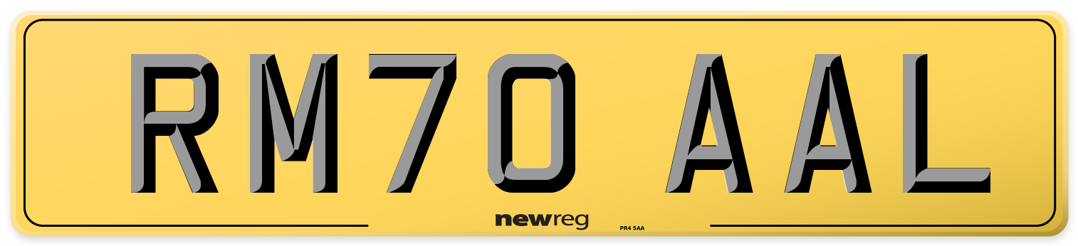 RM70 AAL Rear Number Plate