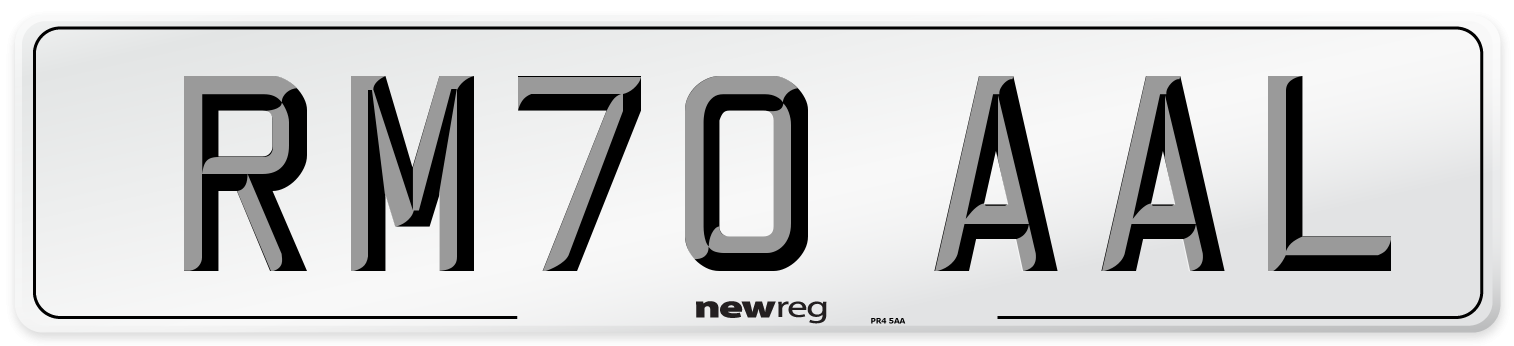 RM70 AAL Front Number Plate
