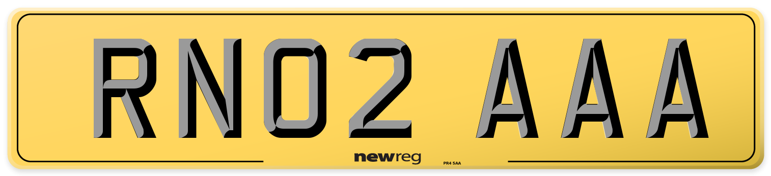 RN02 AAA Rear Number Plate