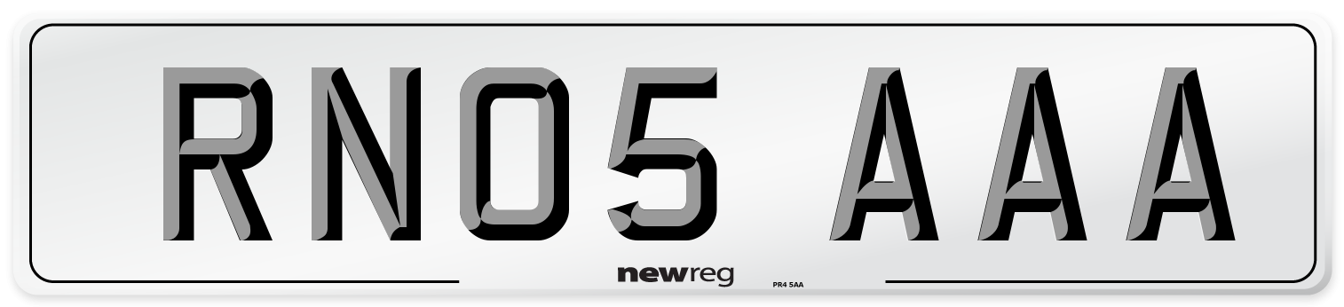 RN05 AAA Front Number Plate