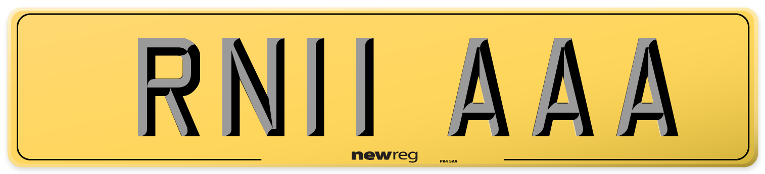 RN11 AAA Rear Number Plate