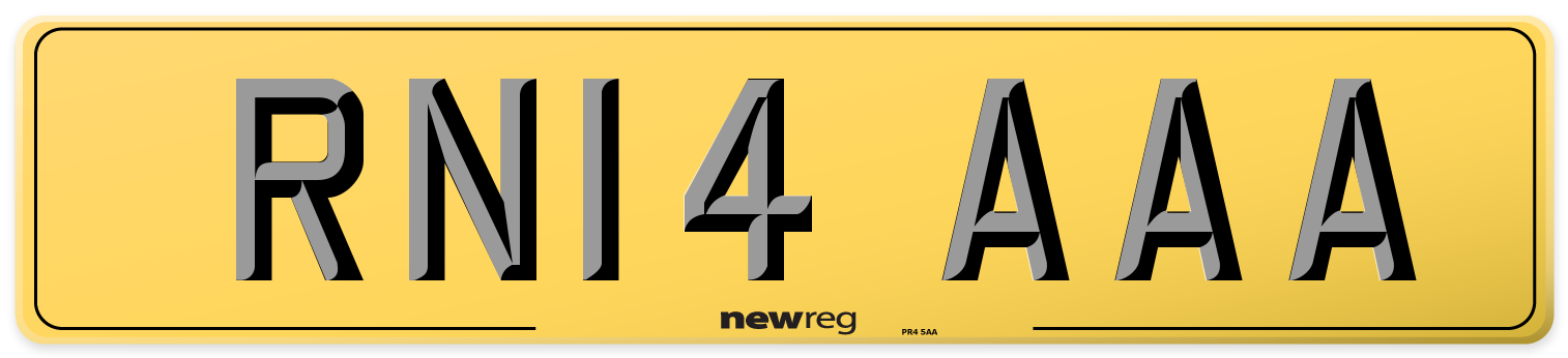 RN14 AAA Rear Number Plate