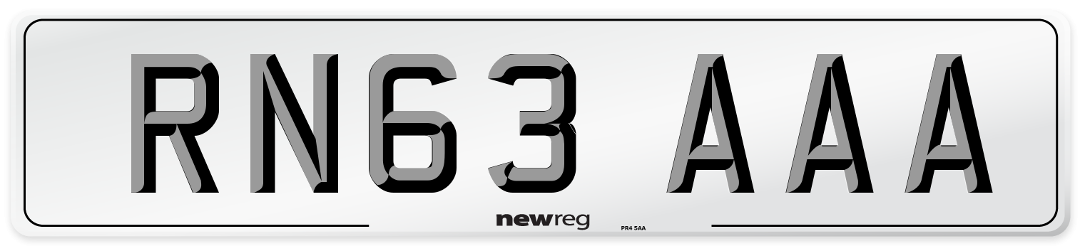 RN63 AAA Front Number Plate