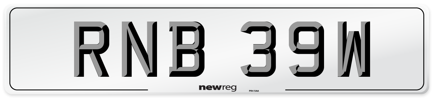 RNB 39W Front Number Plate
