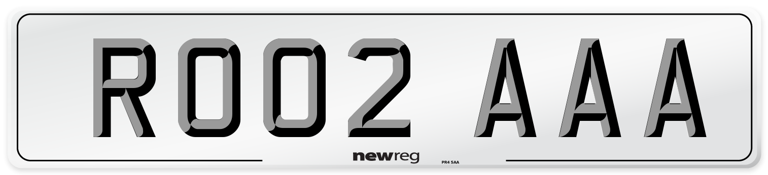 RO02 AAA Front Number Plate