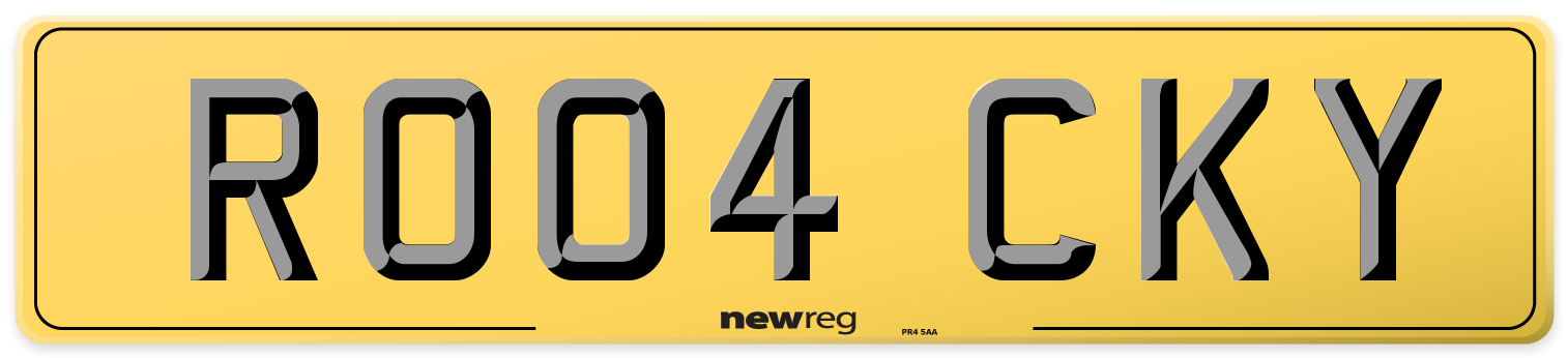 RO04 CKY Rear Number Plate