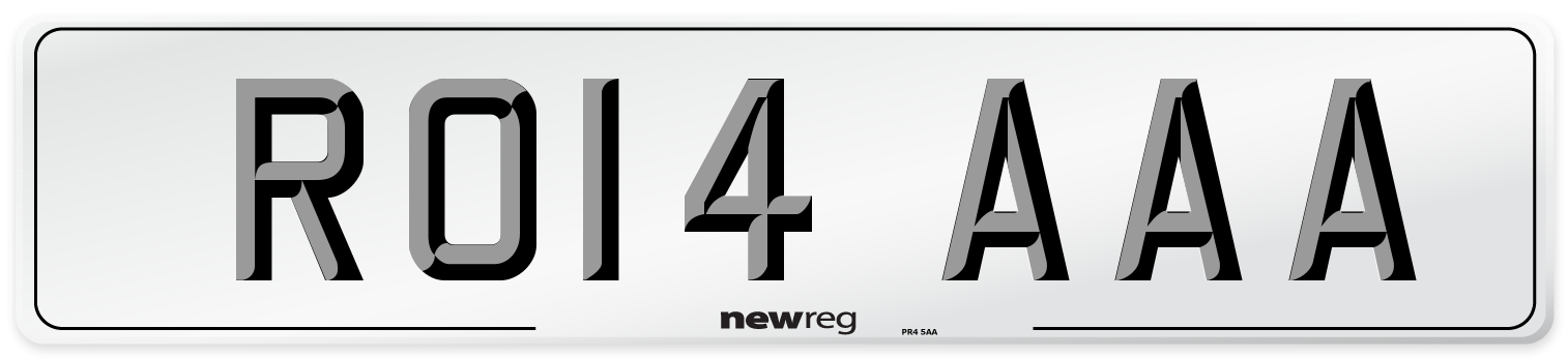 RO14 AAA Front Number Plate