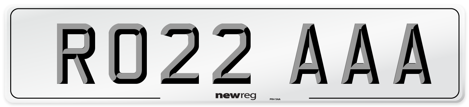 RO22 AAA Front Number Plate