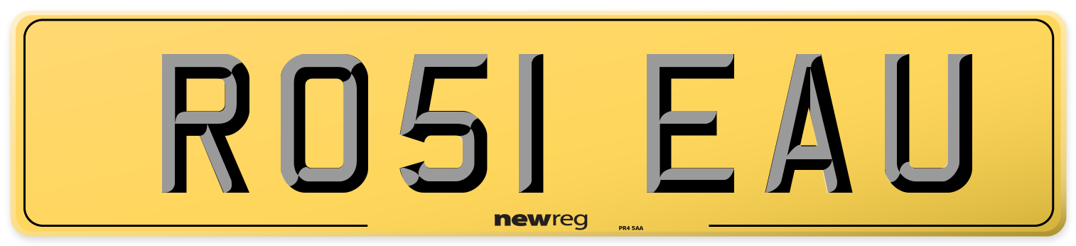 RO51 EAU Rear Number Plate