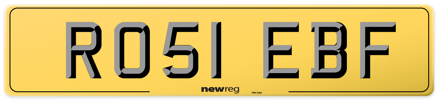 RO51 EBF Rear Number Plate