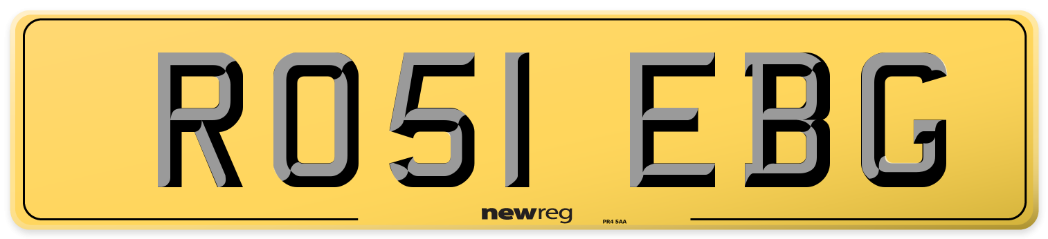 RO51 EBG Rear Number Plate
