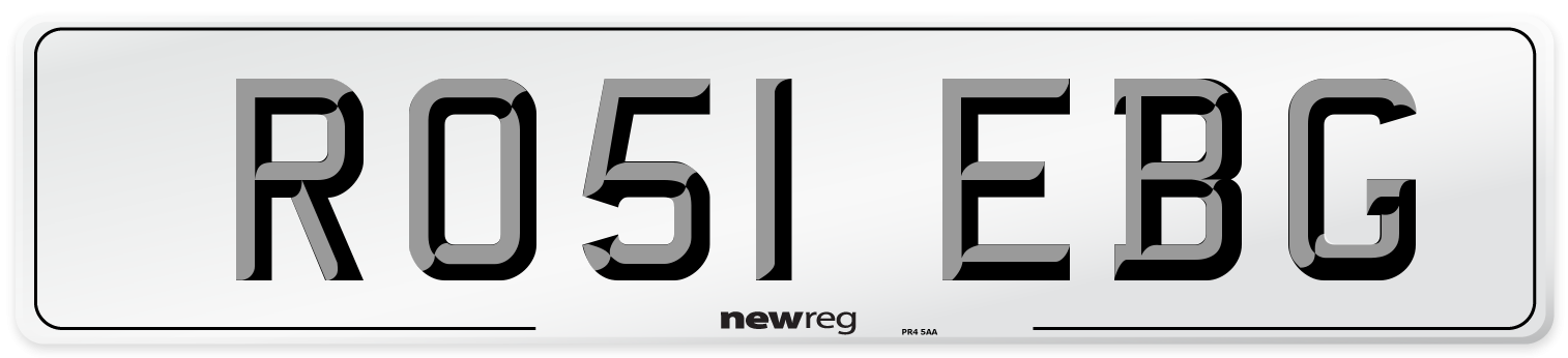RO51 EBG Front Number Plate