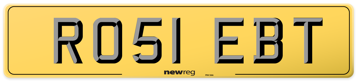RO51 EBT Rear Number Plate