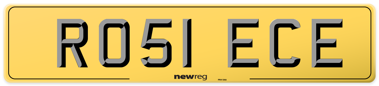 RO51 ECE Rear Number Plate