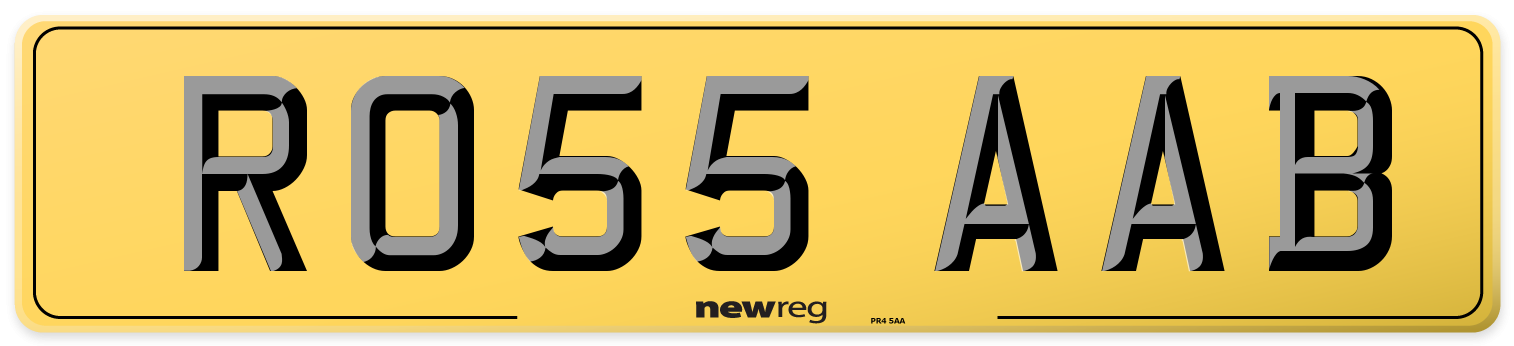 RO55 AAB Rear Number Plate
