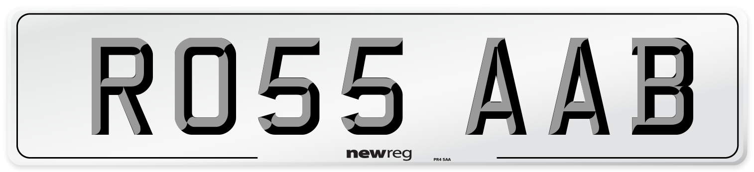 RO55 AAB Front Number Plate