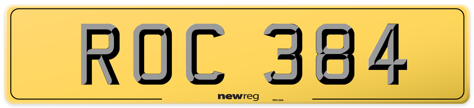 ROC 384 Rear Number Plate