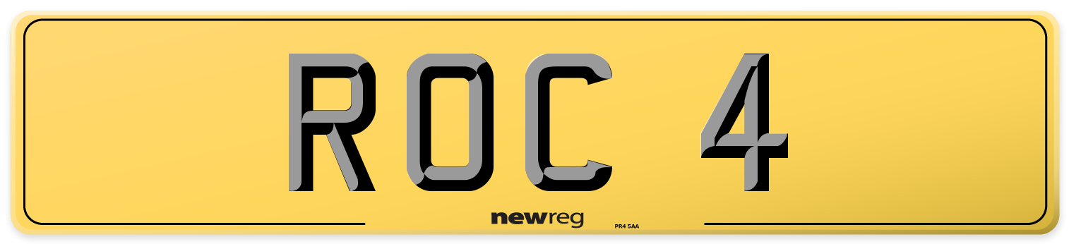 ROC 4 Rear Number Plate