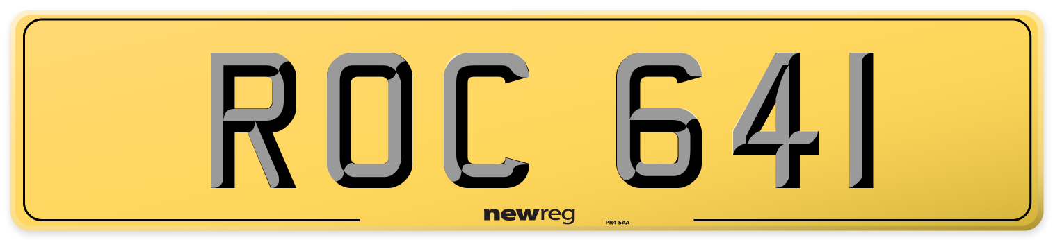 ROC 641 Rear Number Plate