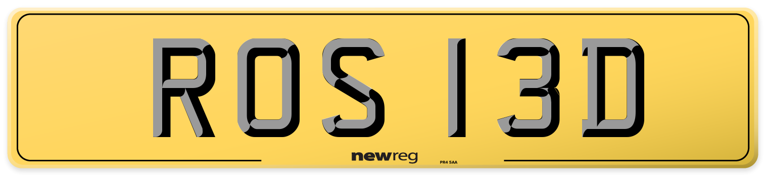 ROS 13D Rear Number Plate