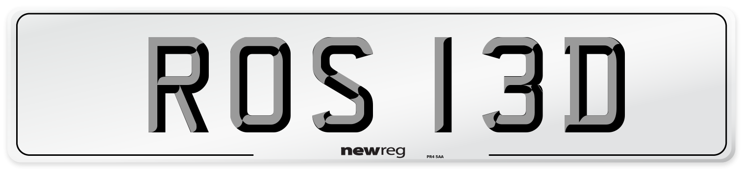 ROS 13D Front Number Plate