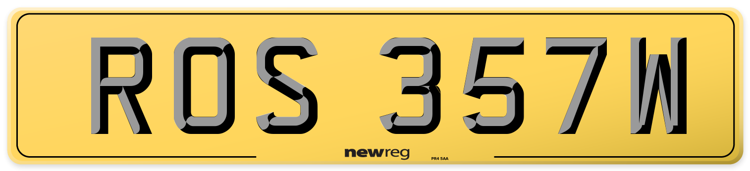 ROS 357W Rear Number Plate